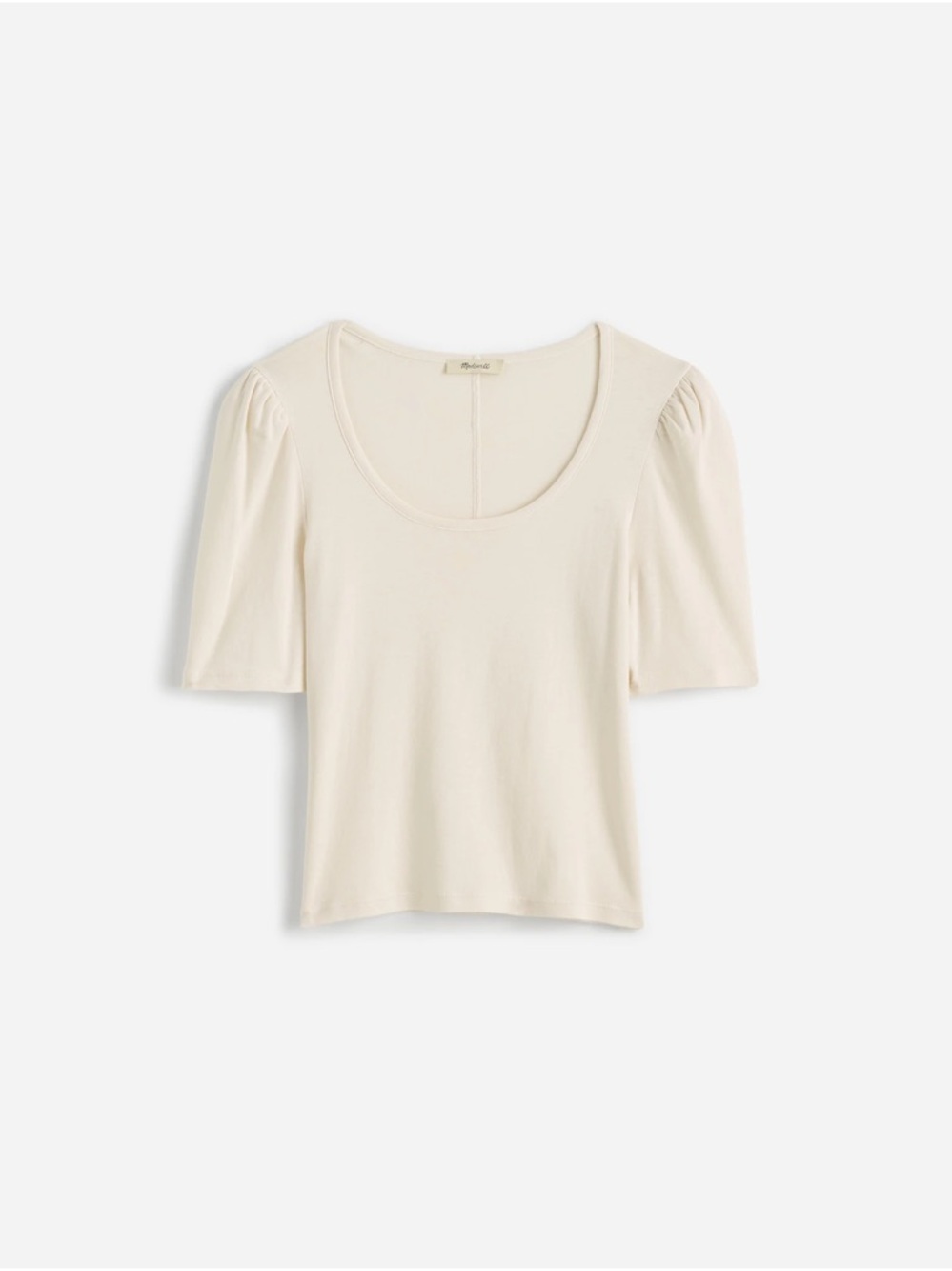 Madewell Puff-Sleeve Scoop Neck Top - Cream